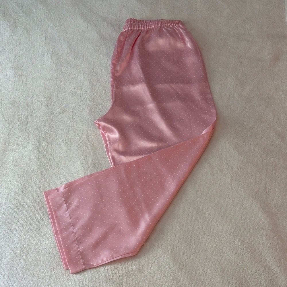 Women’s Pink Polka Dot satin Pajama Bottoms
